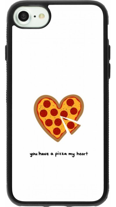 iPhone 7 / 8 / SE (2020, 2022) Case Hülle - Silikon schwarz Saint Valentines Day 26 You have my pizza heart