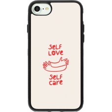 Coque iPhone 7 / 8 / SE (2020, 2022) - Silicone rigide noir Saint Valentines Day 26 Self love self care