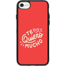 Coque iPhone 7 / 8 / SE (2020, 2022) - Silicone rigide noir Saint Valentines Day 26 Te quiero mucho