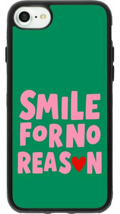 Coque iPhone 7 / 8 / SE (2020, 2022) - Silicone rigide noir Smile for no reason 2026