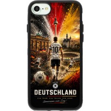 Coque iPhone 7 / 8 / SE (2020, 2022) - Silicone rigide noir Football Allemagne splash 2026