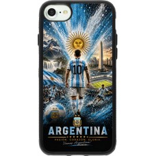 Coque iPhone 7 / 8 / SE (2020, 2022) - Silicone rigide noir Football Argentine splash 2026