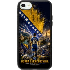 Coque iPhone 7 / 8 / SE (2020, 2022) - Silicone rigide noir Football Bosnie-Herzégovine splash 2026