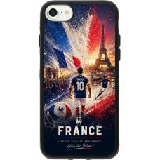 Coque iPhone 7 / 8 / SE (2020, 2022) - Silicone rigide noir Football France splash 2026