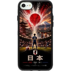 Coque iPhone 7 / 8 / SE (2020, 2022) - Silicone rigide noir Football Japon splash 2026