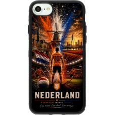 Coque iPhone 7 / 8 / SE (2020, 2022) - Silicone rigide noir Football Pays-Bas splash 2026
