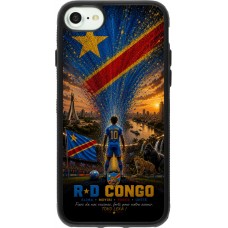 Coque iPhone 7 / 8 / SE (2020, 2022) - Silicone rigide noir Football République démocratique du Congo splash 2026