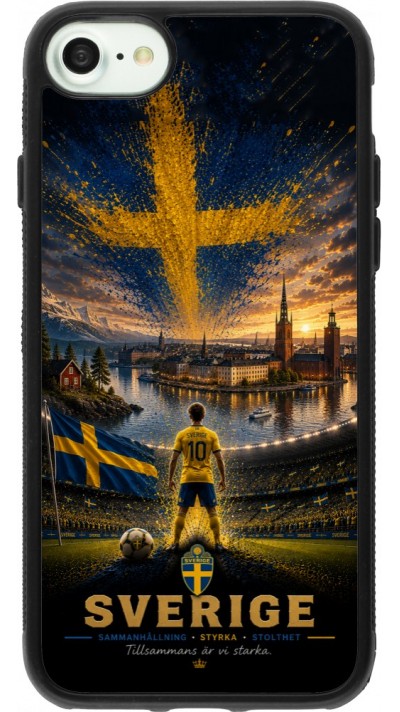 Coque iPhone 7 / 8 / SE (2020, 2022) - Silicone rigide noir Football Suède splash 2026