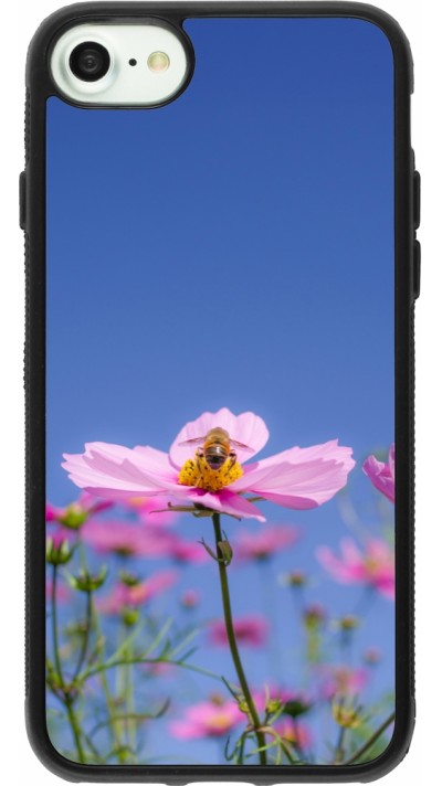 Coque iPhone 7 / 8 / SE (2020, 2022) - Silicone rigide noir Bee on a flower 2026