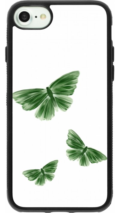 Coque iPhone 7 / 8 / SE (2020, 2022) - Silicone rigide noir Butterflies 2026