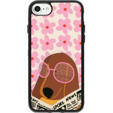 Coque iPhone 7 / 8 / SE (2020, 2022) - Silicone rigide noir Dog with newspaper 2026