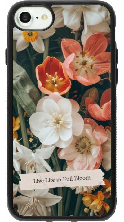 Coque iPhone 7 / 8 / SE (2020, 2022) - Silicone rigide noir Full Bloom 2026