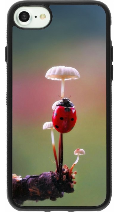Coque iPhone 7 / 8 / SE (2020, 2022) - Silicone rigide noir Ladybird on a mushroom 2026
