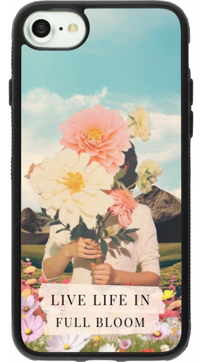 Coque iPhone 7 / 8 / SE (2020, 2022) - Silicone rigide noir Live life in full moon 2026