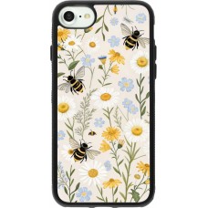 Coque iPhone 7 / 8 / SE (2020, 2022) - Silicone rigide noir Pattern bees 2026