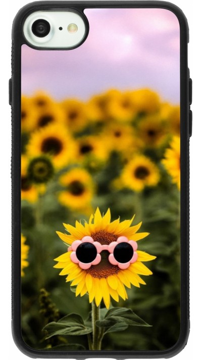 Coque iPhone 7 / 8 / SE (2020, 2022) - Silicone rigide noir Sunflower with glasses 2026