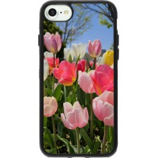 Coque iPhone 7 / 8 / SE (2020, 2022) - Silicone rigide noir Tulips 2026