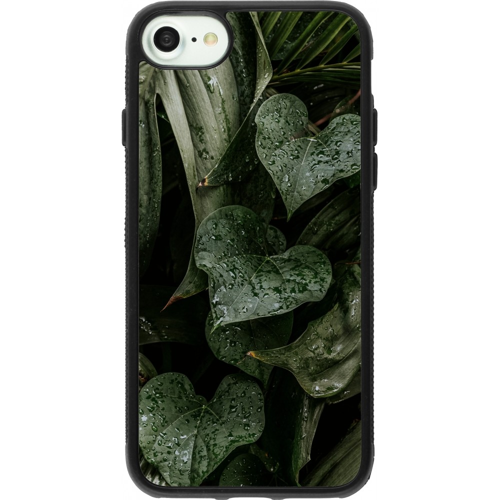 iPhone 7 / 8 / SE (2020, 2022) Case Hülle - Silikon schwarz Spring 23 fresh plants