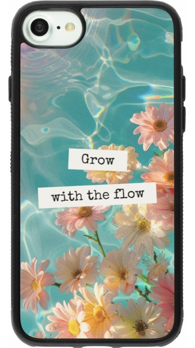 Coque iPhone 7 / 8 / SE (2020, 2022) - Silicone rigide noir Summer 2025 Grow with the flow