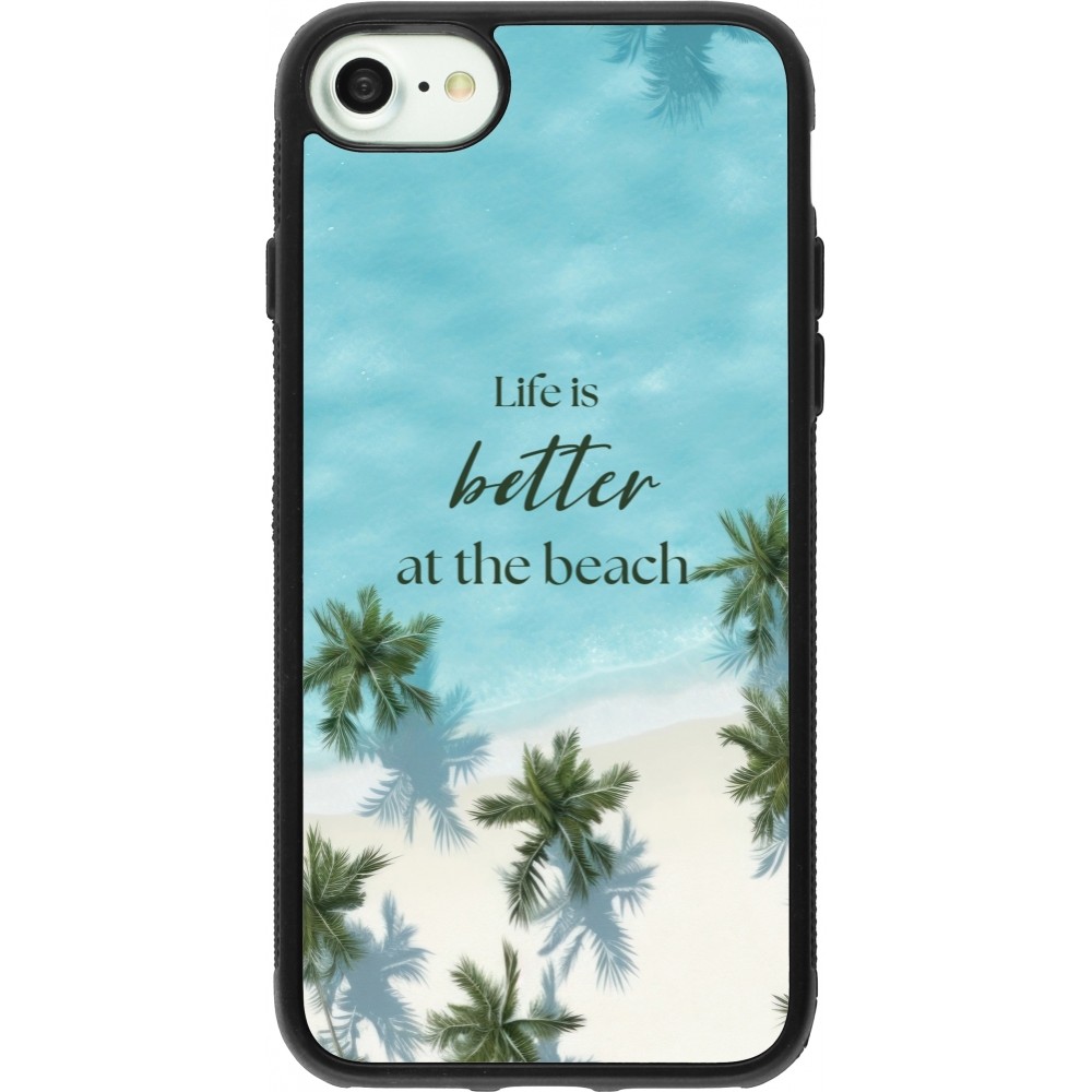 iPhone 7 / 8 / SE (2020, 2022) Case Hülle - Silikon schwarz Summer 2025 Life is better at the beach