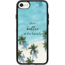 iPhone 7 / 8 / SE (2020, 2022) Case Hülle - Silikon schwarz Summer 2025 Life is better at the beach