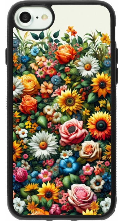 Coque iPhone 7 / 8 / SE (2020, 2022) - Silicone rigide noir Summer Floral Pattern