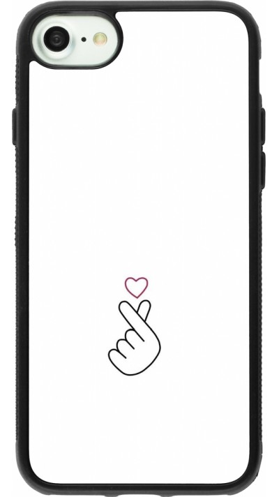 Coque iPhone 7 / 8 / SE (2020, 2022) - Silicone rigide noir Valentine 2024 heart by Millennials