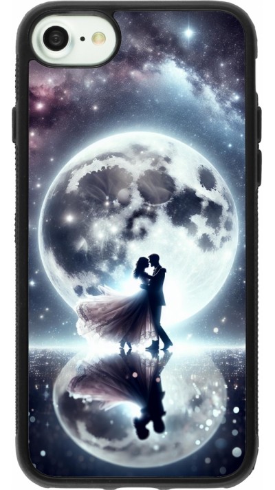 Coque iPhone 7 / 8 / SE (2020, 2022) - Silicone rigide noir Valentine 2024 Love under the moon