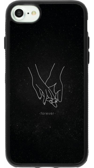 Coque iPhone 7 / 8 / SE (2020, 2022) - Silicone rigide noir Valentine 2023 hands forever