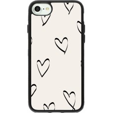 iPhone 7 / 8 / SE (2020, 2022) Case Hülle - Silikon schwarz Valentine 2023 minimalist hearts