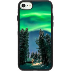 Coque iPhone 7 / 8 / SE (2020, 2022) - Silicone rigide noir Winter 22 Northern Lights