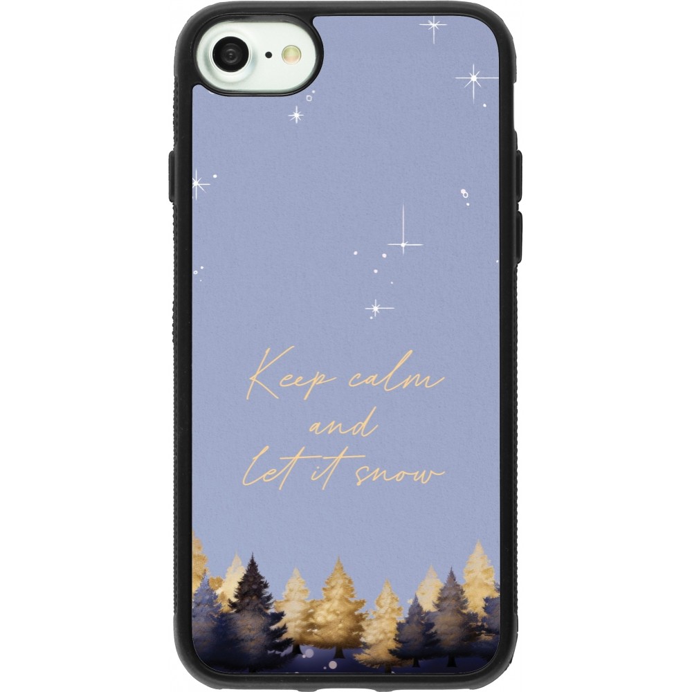 Coque iPhone 7 / 8 / SE (2020, 2022) - Silicone rigide noir Winter 25 Winter illustration of trees