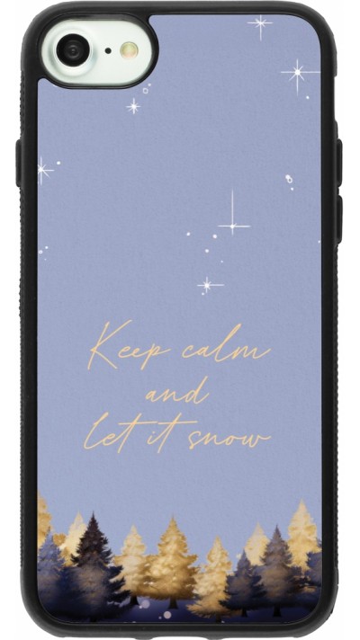 Coque iPhone 7 / 8 / SE (2020, 2022) - Silicone rigide noir Winter 25 Winter illustration of trees