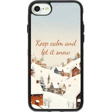 Coque iPhone 7 / 8 / SE (2020, 2022) - Silicone rigide noir Winter 25 Winter Keep calm and let it snow