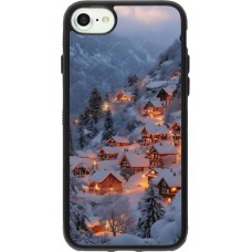 Coque iPhone 7 / 8 / SE (2020, 2022) - Silicone rigide noir Winter 25 Winter snowy village