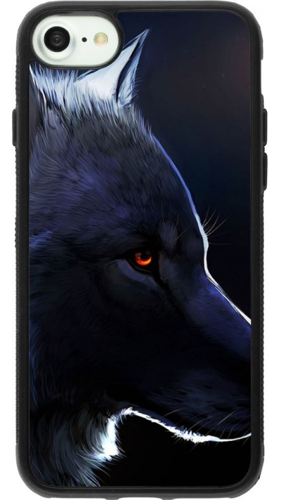 Coque iPhone 7 / 8 / SE (2020, 2022) - Silicone rigide noir Wolf Shape