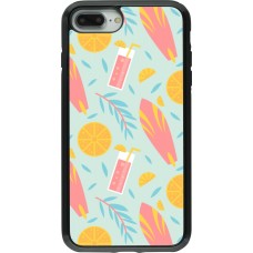 Coque iPhone 7 Plus / 8 Plus - Hybrid Armor noir Summer 2025 Pattern citron