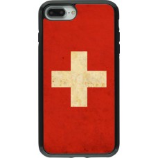 Coque iPhone 7 Plus / 8 Plus - Hybrid Armor noir Vintage Flag SWISS