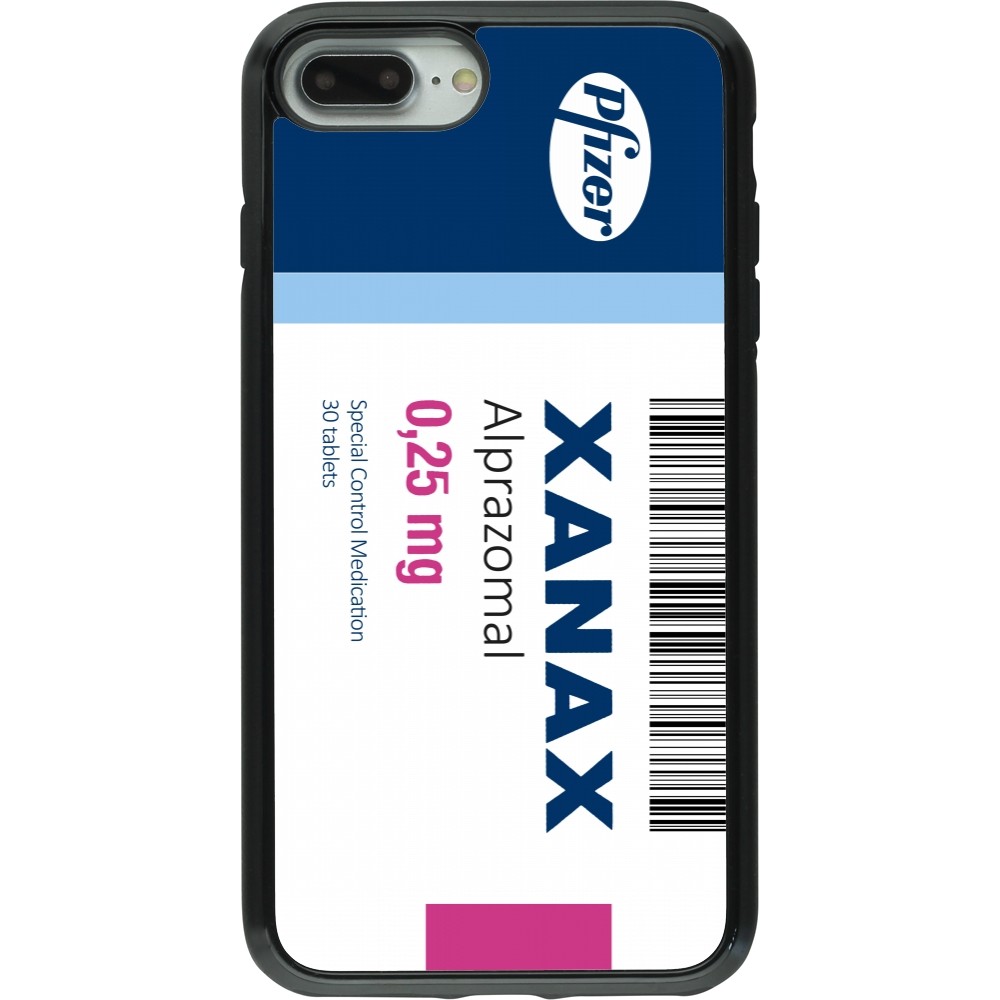 Coque iPhone 7 Plus / 8 Plus - Hybrid Armor noir Xanax Alprazolam 2025