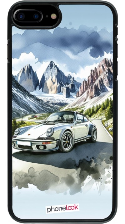 Coque iPhone 7 Plus / 8 Plus - Porsche 911 Mountain Watercolor