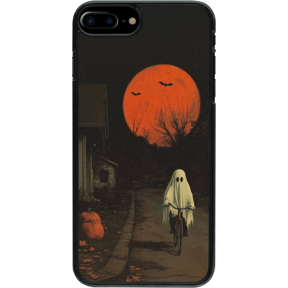 Coque iPhone 7 Plus / 8 Plus - Halloween 2025 Ghost on a bicycle