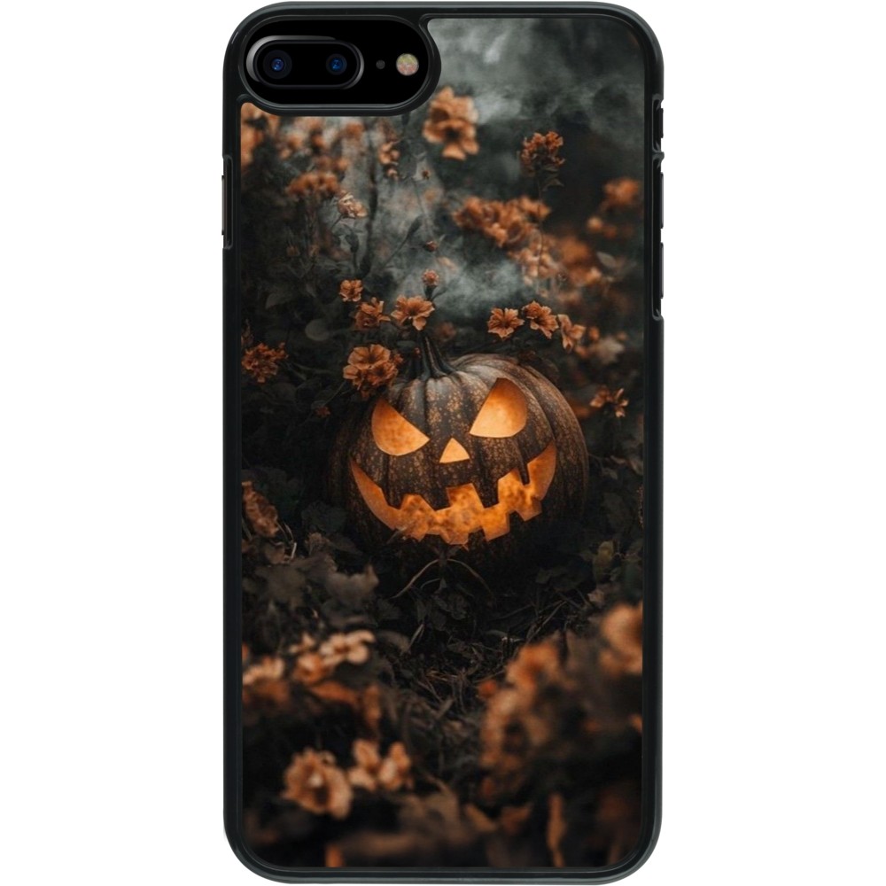 Coque iPhone 7 Plus / 8 Plus - Halloween 2025 Pumpkin with flowers