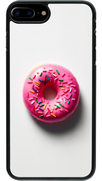 iPhone 7 Plus / 8 Plus Case Hülle - Weisser Hintergrund, pinker Donut