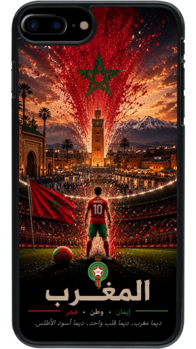 Coque iPhone 7 Plus / 8 Plus - Football Maroc splash 2026
