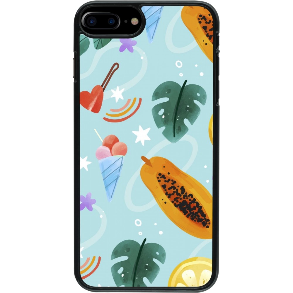 Coque iPhone 7 Plus / 8 Plus - Summer 2025 Pattern papaya