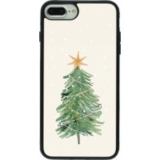 Coque iPhone 7 Plus / 8 Plus - Silicone rigide noir Christmas 25 Sketch Tree