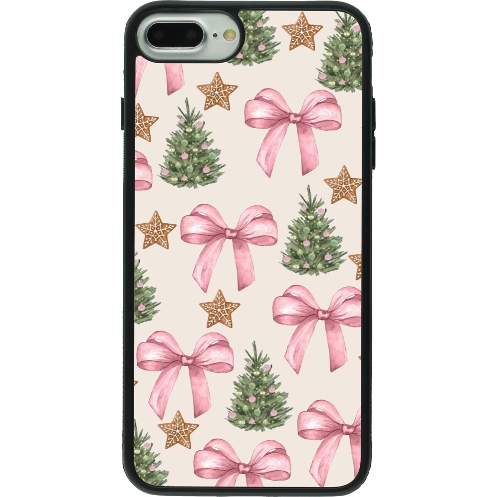 Coque iPhone 7 Plus / 8 Plus - Silicone rigide noir Christmas 25 Vintage Ribbons