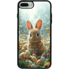 iPhone 7 Plus / 8 Plus Case Hülle - Silikon schwarz Easter 2026 Rabbit in the garden