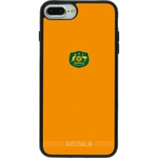 Coque iPhone 7 Plus / 8 Plus - Silicone rigide noir Maillot de football Australie 2026 personnalisable