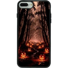 Coque iPhone 7 Plus / 8 Plus - Silicone rigide noir Halloween 2025 Road of Terrifying Pumpkins